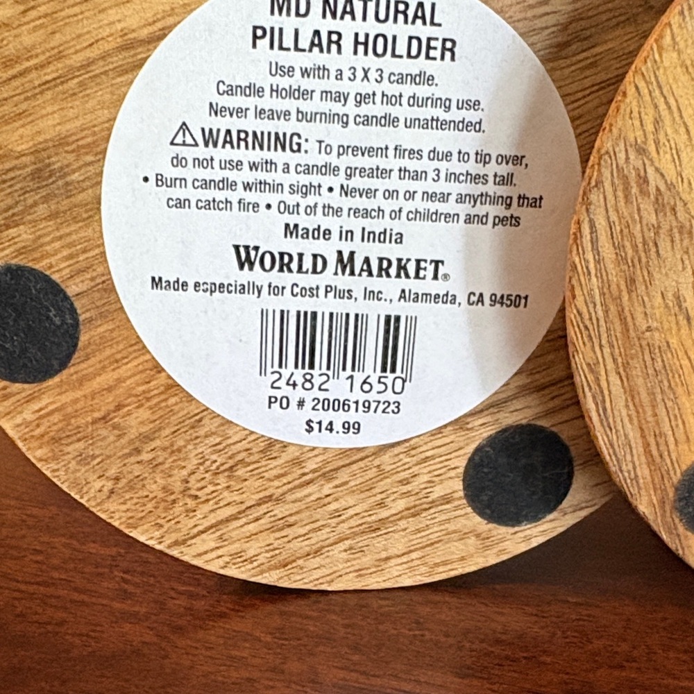 Cost Plus World Market Gold Wood Pedestal Candle Holders - Pair - Picture 10 of 11